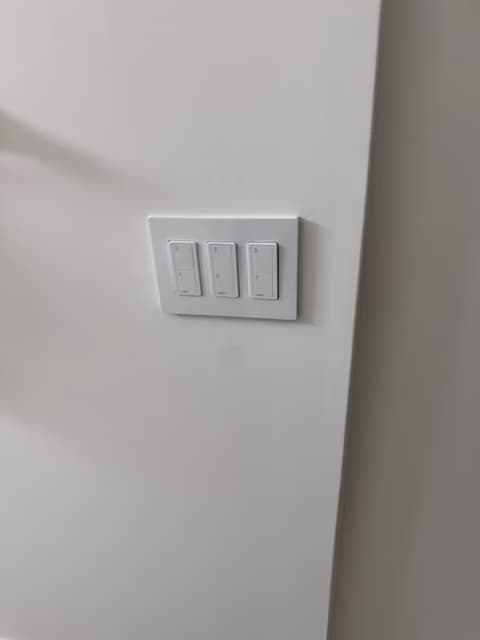 Nueva placa de interruptor de pared instalada